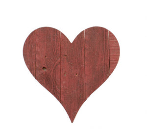 24" Red Reclaimed Wood Heart Wall Decor - Montana Home & Kitchen Co.