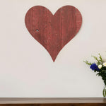 24" Red Reclaimed Wood Heart Wall Decor - Montana Home & Kitchen Co.