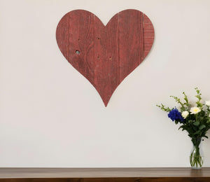 24" Red Reclaimed Wood Heart Wall Decor - Montana Home & Kitchen Co.