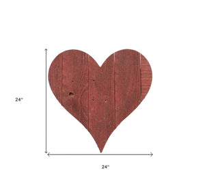 24" Red Reclaimed Wood Heart Wall Decor - Montana Home & Kitchen Co.