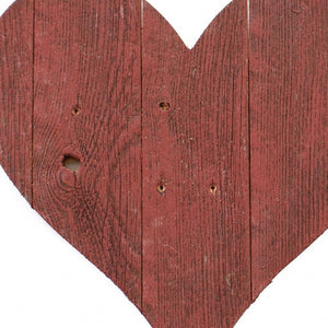 24" Red Reclaimed Wood Heart Wall Decor - Montana Home & Kitchen Co.