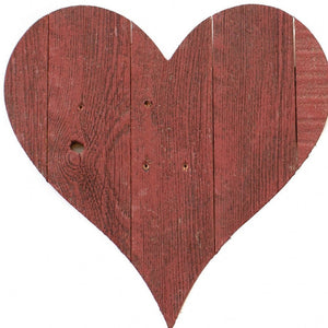 24" Red Reclaimed Wood Heart Wall Decor - Montana Home & Kitchen Co.