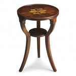 24" Wood Brown Wood And Solid Wood Round End Table With Shelf - Montana Home & Kitchen Co.