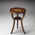 24" Wood Brown Wood And Solid Wood Round End Table With Shelf - Montana Home & Kitchen Co.