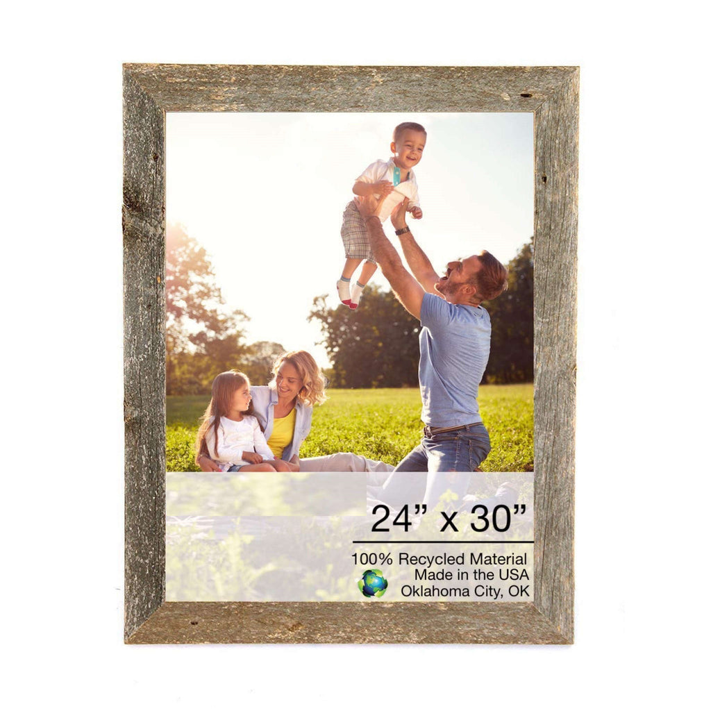 24 X 30 Natural Weathered Grey Picture Frame With Plexiglass Holder - Montana Home & Kitchen Co.