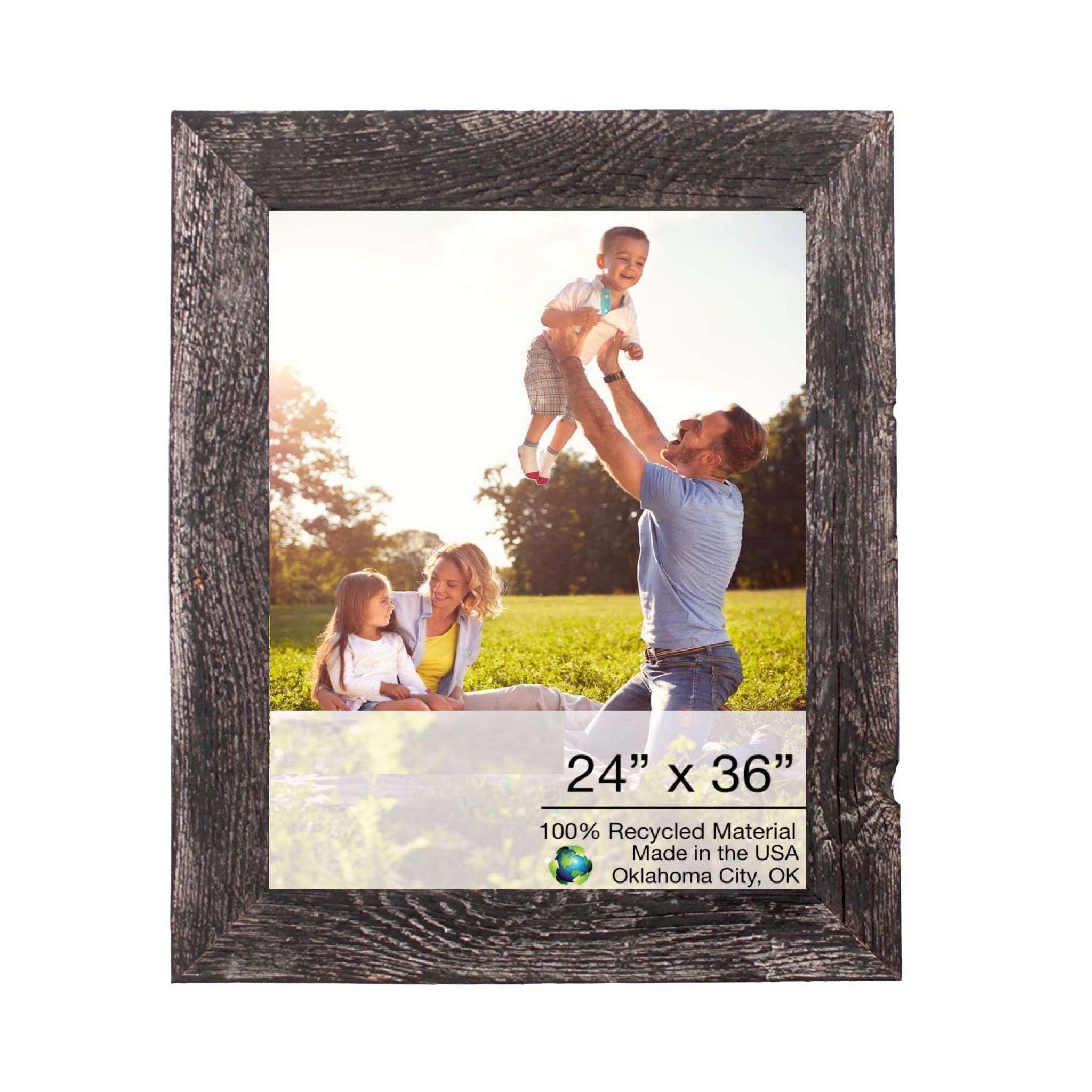 24X36 Rustic Smoky Black Picture Frame With Plexiglass Holder - Montana Home & Kitchen Co.