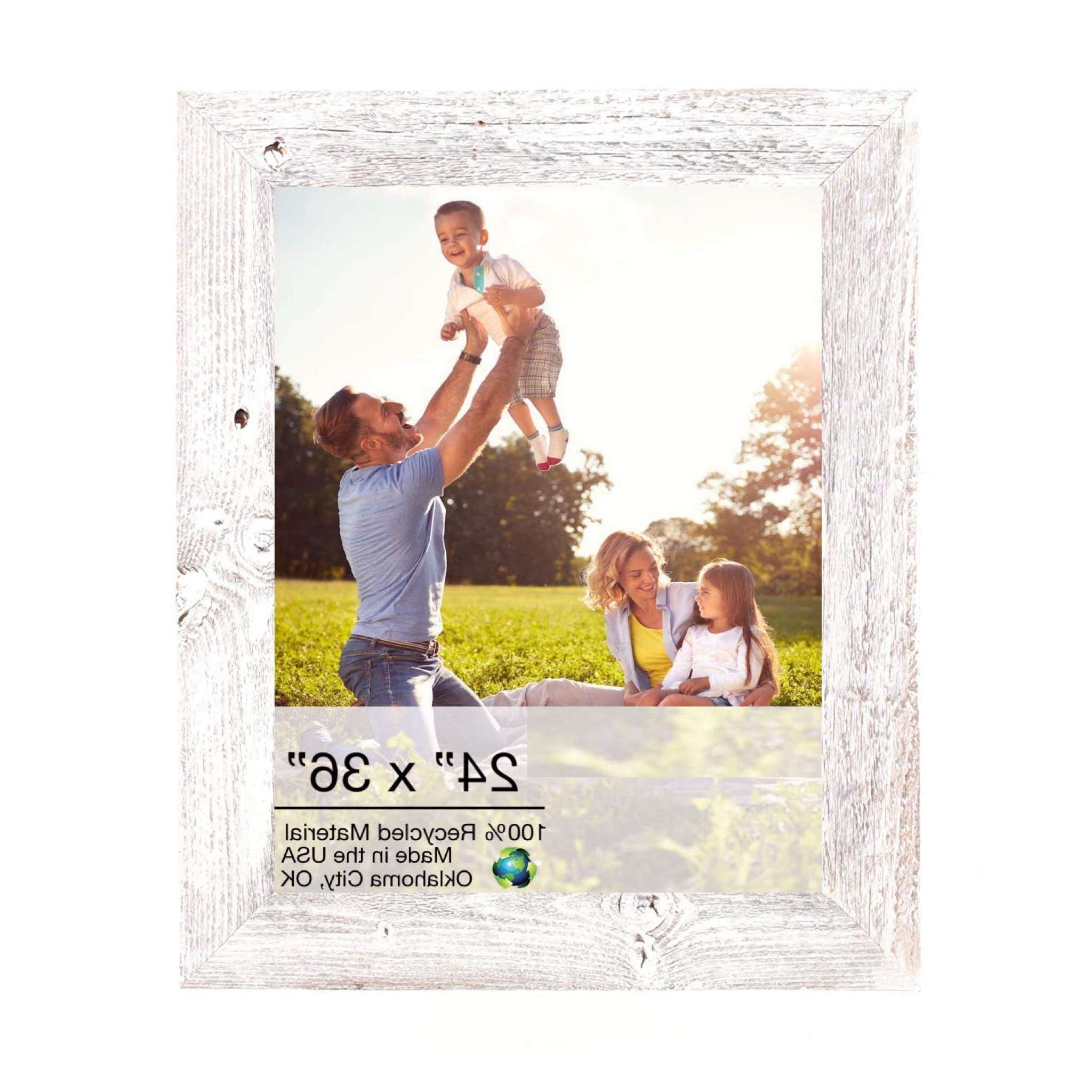 24X36 Rustic White Washed Picture Frame With Plexiglass Holder - Montana Home & Kitchen Co.