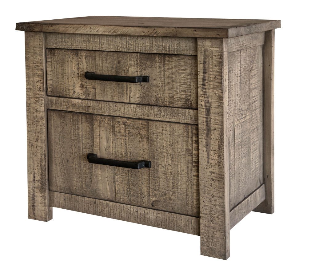 25" Brown Two Drawer Nightstand - Montana Home & Kitchen Co.