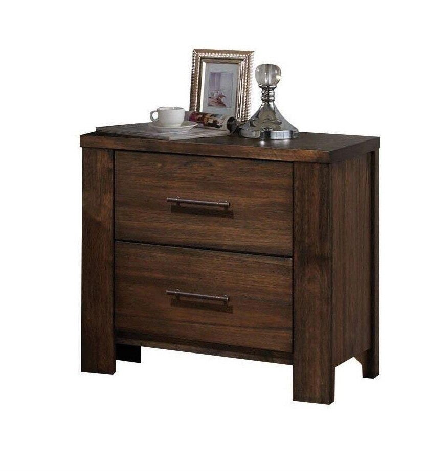 25" Brown Two Drawers Nightstand - Montana Home & Kitchen Co.