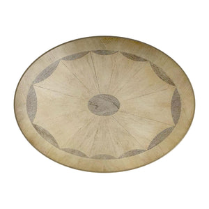 26" Beige Manufactured Wood Oval End Table With Drawer And Shelf - Montana Home & Kitchen Co.