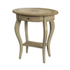 26" Beige Manufactured Wood Oval End Table With Drawer And Shelf - Montana Home & Kitchen Co.