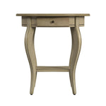 26" Beige Manufactured Wood Oval End Table With Drawer And Shelf - Montana Home & Kitchen Co.