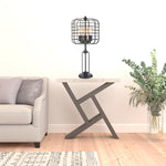 27" Black Metal Industrial Cage Design Three Light Table Lamp - Montana Home & Kitchen Co.