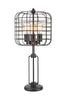 27" Black Metal Industrial Cage Design Three Light Table Lamp - Montana Home & Kitchen Co.