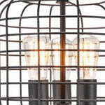 27" Black Metal Industrial Cage Design Three Light Table Lamp - Montana Home & Kitchen Co.