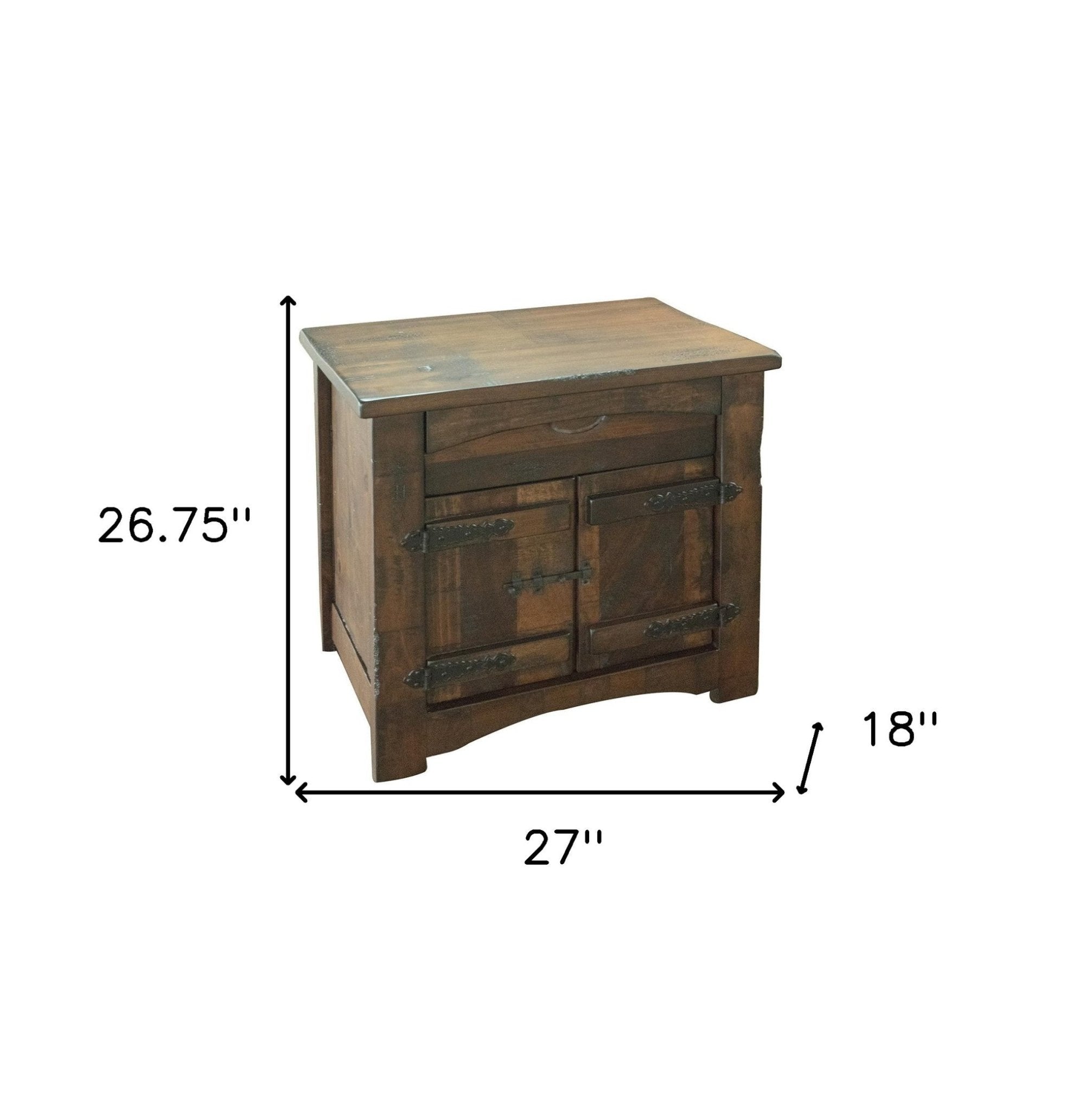 27" Brown One Drawer Nightstand - Montana Home & Kitchen Co.