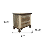 27" Brown Two Drawer Nightstand - Montana Home & Kitchen Co.