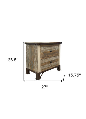 27" Brown Two Drawer Nightstand - Montana Home & Kitchen Co.