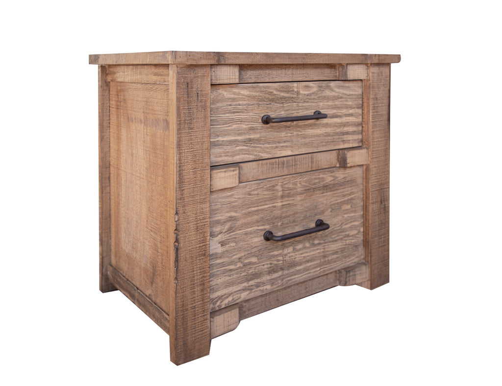 27" Brown Two Drawer Nightstand - Montana Home & Kitchen Co.