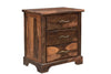 27" Dark Brown Three Drawer Solid Wood Nightstand - Montana Home & Kitchen Co.