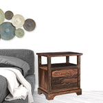 27" Dark Brown Two Drawer Solid Wood Nightstand - Montana Home & Kitchen Co.