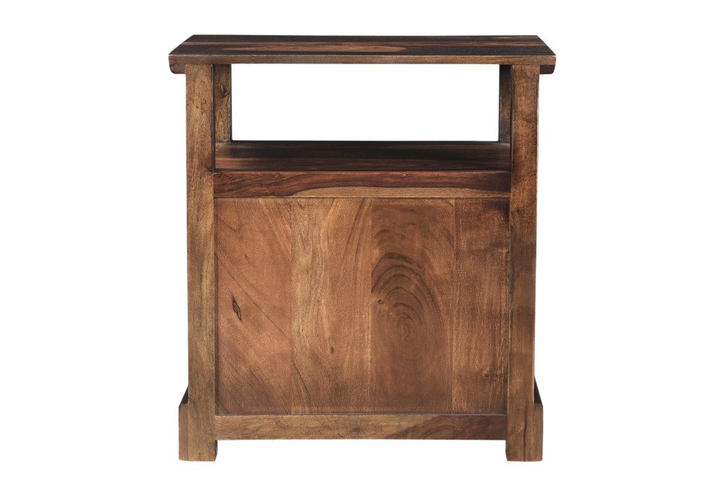 27" Dark Brown Two Drawer Solid Wood Nightstand - Montana Home & Kitchen Co.