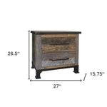 27" Gray Two Drawer Nightstand - Montana Home & Kitchen Co.