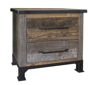 27" Gray Two Drawer Nightstand - Montana Home & Kitchen Co.