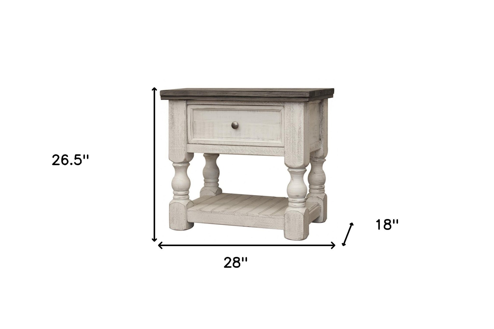 27" Ivory One Drawer Nightstand - Montana Home & Kitchen Co.