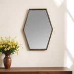 28" Brown Hexagonal Framed Accent Mirror - Montana Home & Kitchen Co.