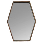 28" Brown Hexagonal Framed Accent Mirror - Montana Home & Kitchen Co.