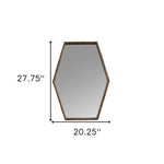 28" Brown Hexagonal Framed Accent Mirror - Montana Home & Kitchen Co.