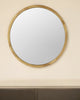 28" Brown Round Solid Wood Framed Accent Mirror - Montana Home & Kitchen Co.