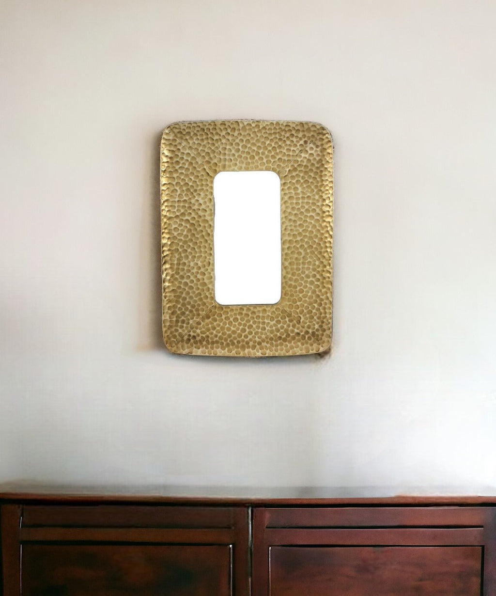 28" Gold Metal Framed Accent Mirror - Montana Home & Kitchen Co.