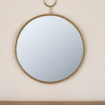 28" Gold Round Iron Framed Accent Mirror - Montana Home & Kitchen Co.