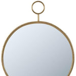 28" Gold Round Iron Framed Accent Mirror - Montana Home & Kitchen Co.