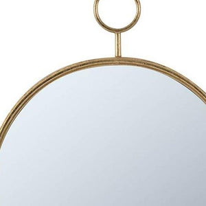 28" Gold Round Iron Framed Accent Mirror - Montana Home & Kitchen Co.