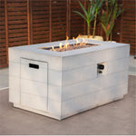 28" Gray Aluminum Natural gas Rectangular Fire pit table With Cover - Montana Home & Kitchen Co.