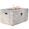 28" Gray Aluminum Natural gas Rectangular Fire pit table With Cover - Montana Home & Kitchen Co.