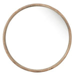 28" Natural Rustic Brown Wood Frame Round Wall Mounted Accent Mirror - Montana Home & Kitchen Co.