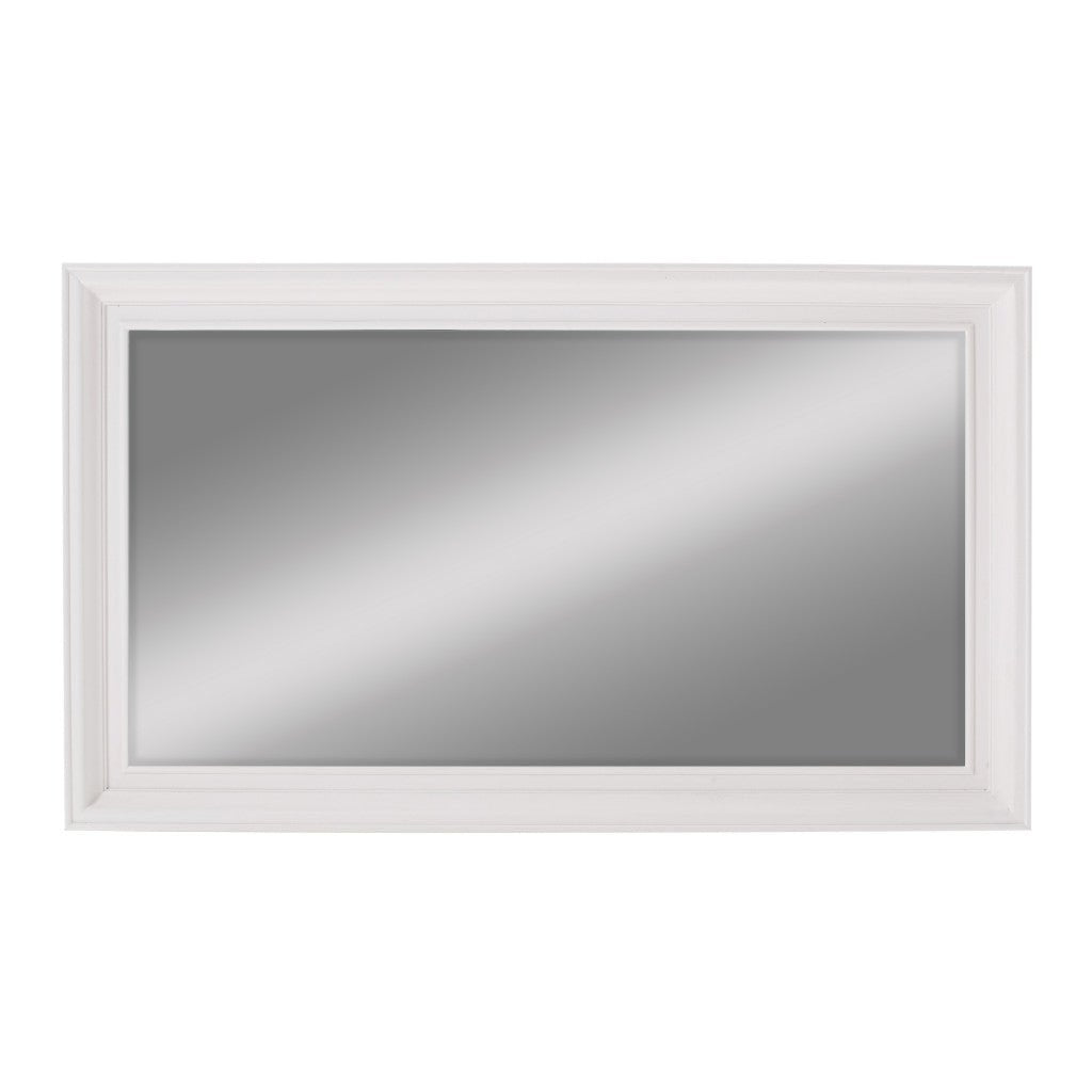 28" White Rectangle Wall Mounted Full Length Hanging Mirror - Montana Home & Kitchen Co.