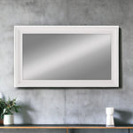 28" White Rectangle Wall Mounted Full Length Hanging Mirror - Montana Home & Kitchen Co.