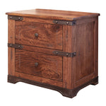 29" Wood Brown Two Drawer Nightstand - Montana Home & Kitchen Co.