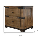 29" Wood Brown Two Drawer Nightstand - Montana Home & Kitchen Co.