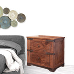 29" Wood Brown Two Drawer Nightstand - Montana Home & Kitchen Co.