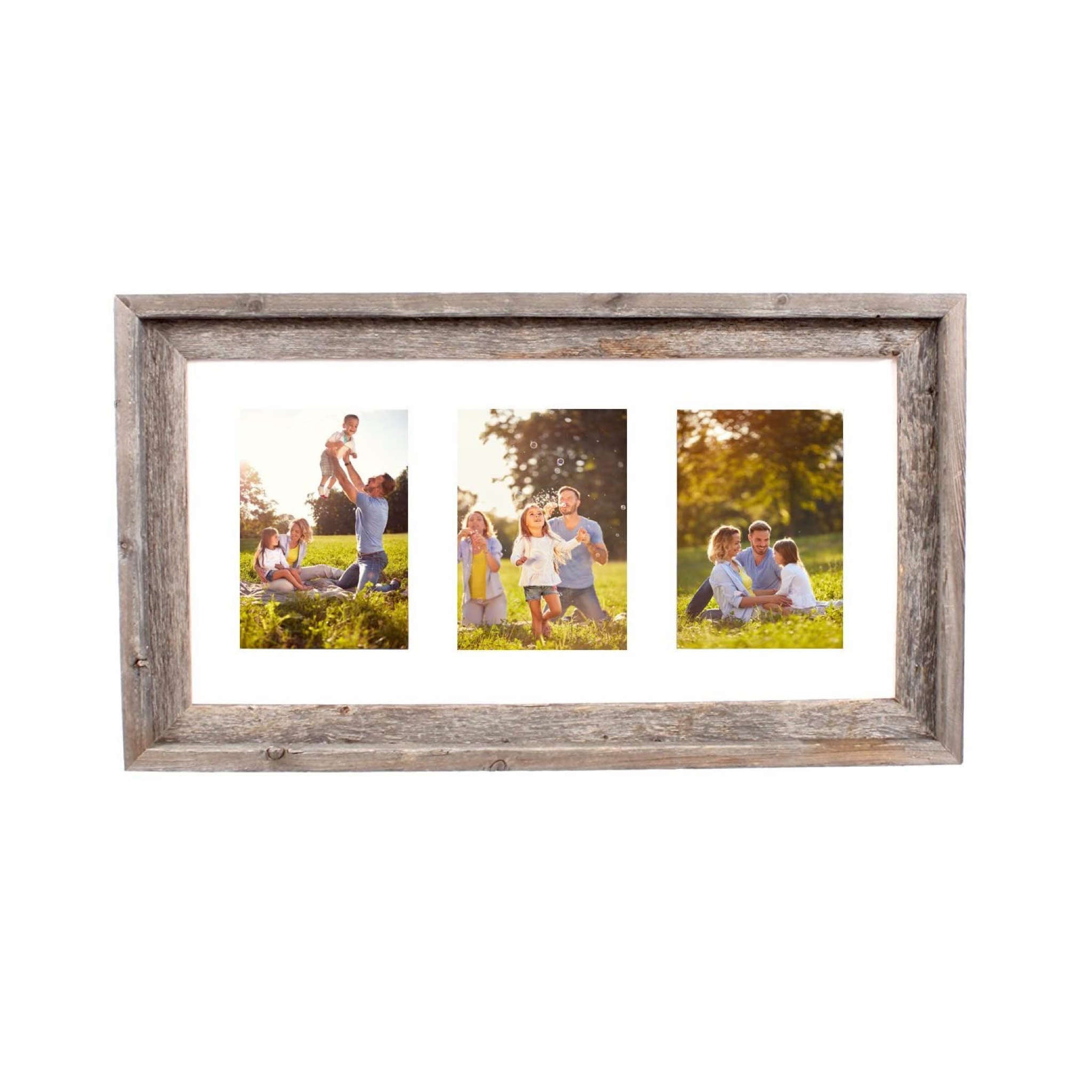 3 5X7 Rustic White Picture Frame With Plexiglass Holder - Montana Home & Kitchen Co.