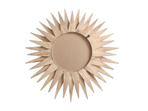 30" Brown Sunburst Wood Framed Accent Mirror - Montana Home & Kitchen Co.