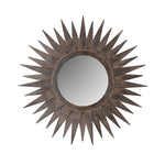 30" Brown Sunburst Wood Framed Accent Mirror - Montana Home & Kitchen Co.