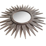 30" Brown Sunburst Wood Framed Accent Mirror - Montana Home & Kitchen Co.