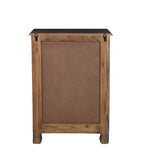 30" Distressed Black One Drawer Carved Floral Solid Wood Nightstand - Montana Home & Kitchen Co.